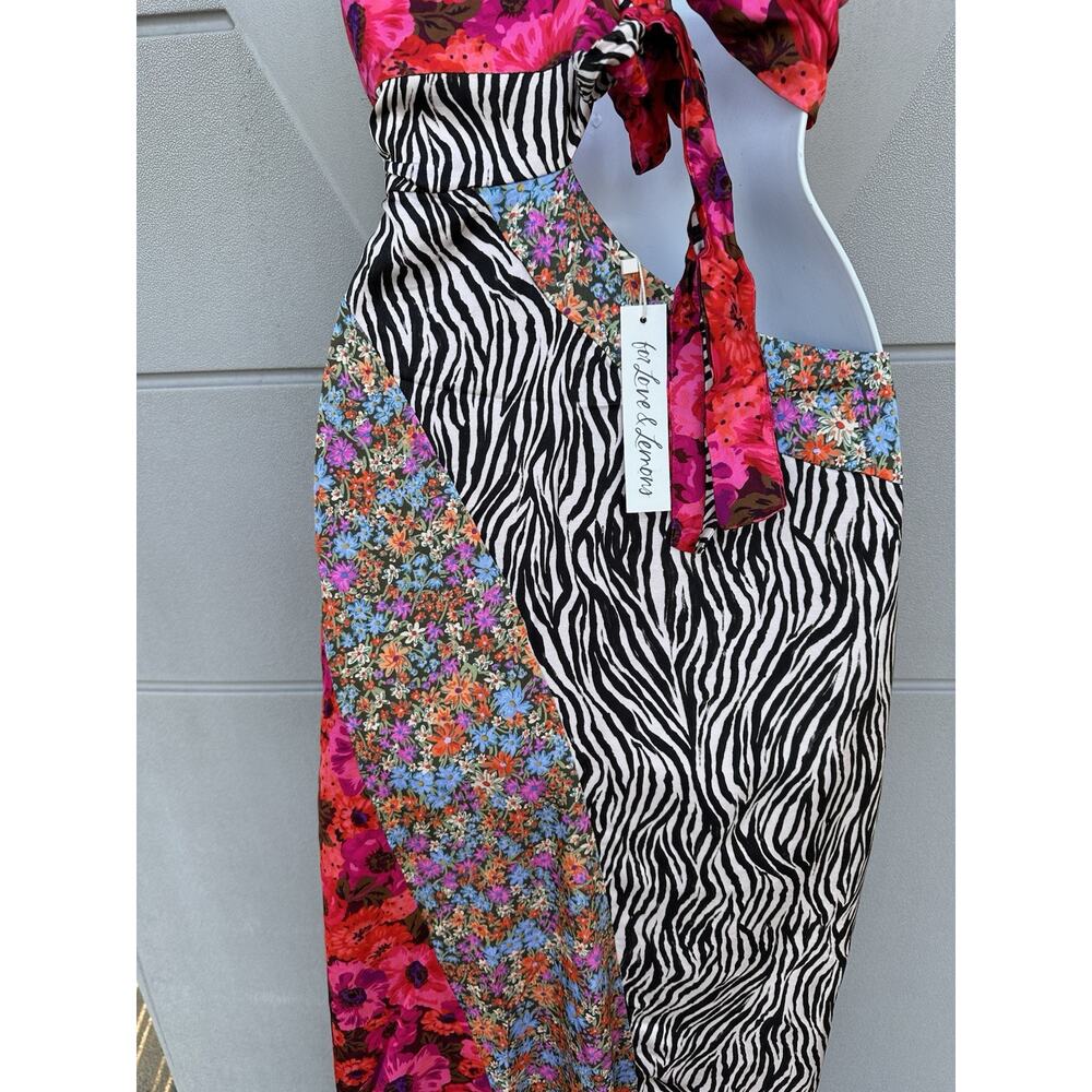 NWT For Love & Lemons Rita Cut Out Patchwork Maxi Dress Women’s Size S Festival - Picture 14 of 16